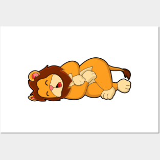 Lion at Sleeping Posters and Art